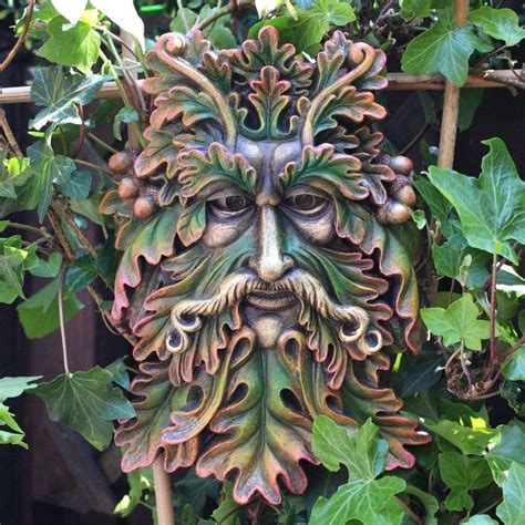 Green Man Face Plaque The Psychic Tree Us