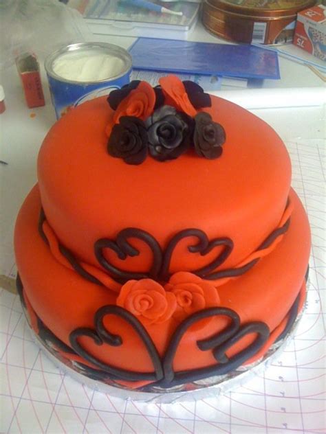 Red And Black Wedding Cake