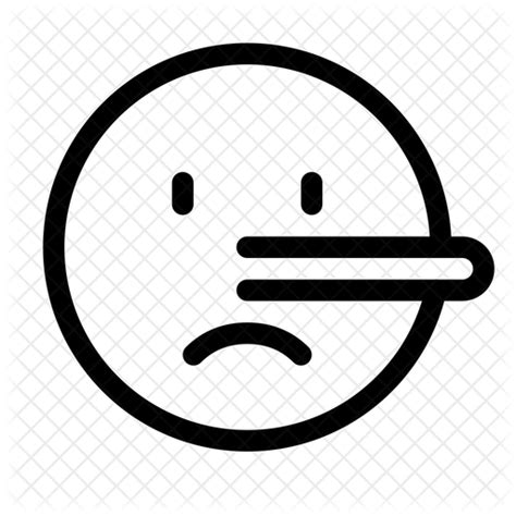 Lying Emoji Icon Download In Line Style