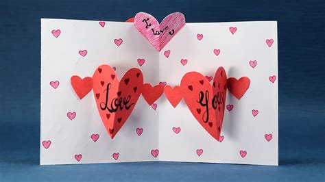 Happy Valentines Day Card Diy Pop Up Heart Card Step By