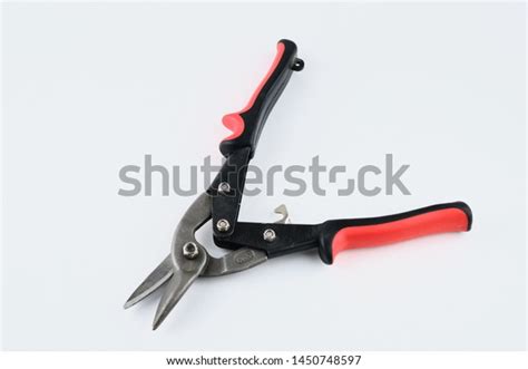 Metal Cutting Scissors On White Background Stock Photo 1450748597
