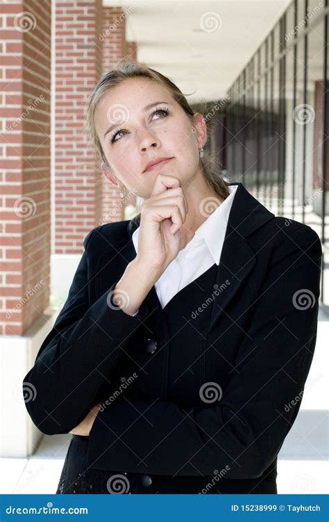 Attractive Businesswoman In Thoughtful Pose Stock Image Image Of