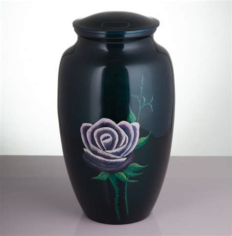 Hand Painted Metal Cremation Urn Cremation Urn Solid Metal Funeral Urn Handcrafted Adult