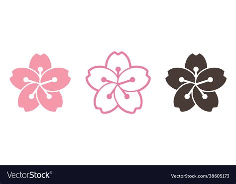 Sakura Japanese Flower Icon Graphic Royalty Free Vector
