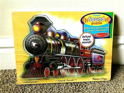 Melissa And Doug Train Sound Puzzle Makes Real Sound Completed Sealed