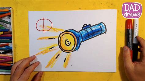 How To Draw A Flashlight Youtube