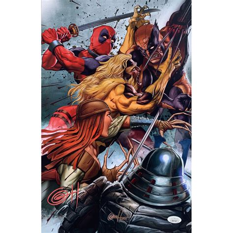 Greg Horn Signed Marvel Wolverine Enemies 11x17 Lithograph Jsa Coa