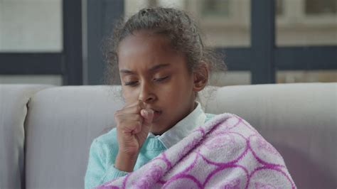 Portrait Of Adorable Sick Child Resting On Stock Footage Sbv 338062417