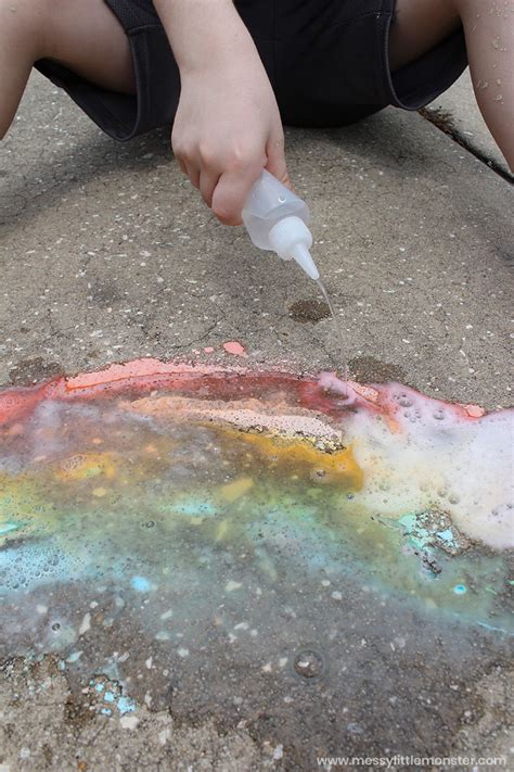 Homemade Fizzy Sidewalk Chalk Paint Messy Little Monster