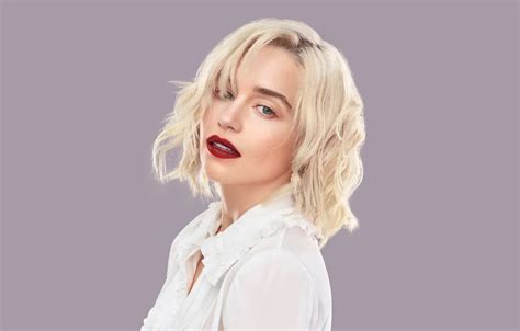 Wallpaper Hair Look Emilia Clarke Pose Blonde Makeup Emilia Clarke Actress For Mobile And