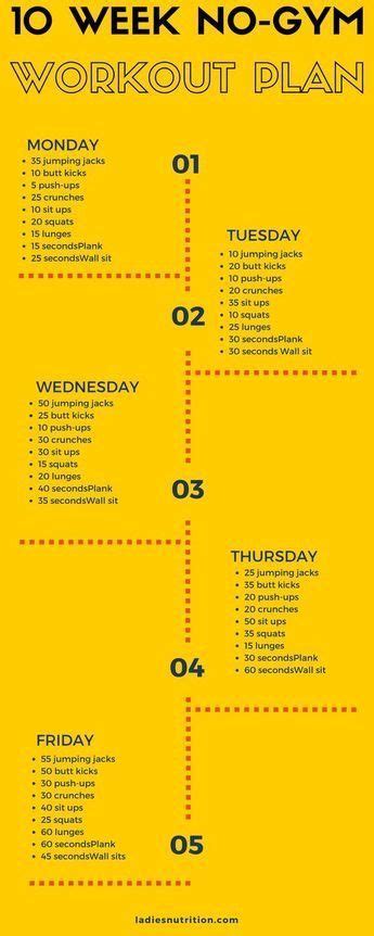 Lets Get Toned 10 Week No Gym Workout At Home Workout Plan Workout
