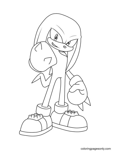 Knuckles, Sonic and Tails Coloring Pages - Knuckles Coloring Pages