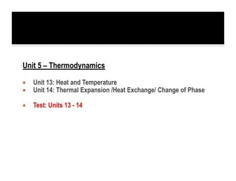 Unit 5 Thermodynamics
