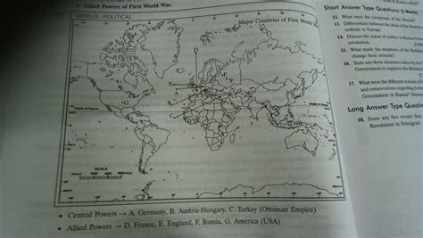 On The World Map Locate Any Two Countries Of Central Powers In The