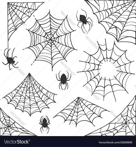 Spider Web Vector Halloween Symbol Cobweb Decoration Elements
