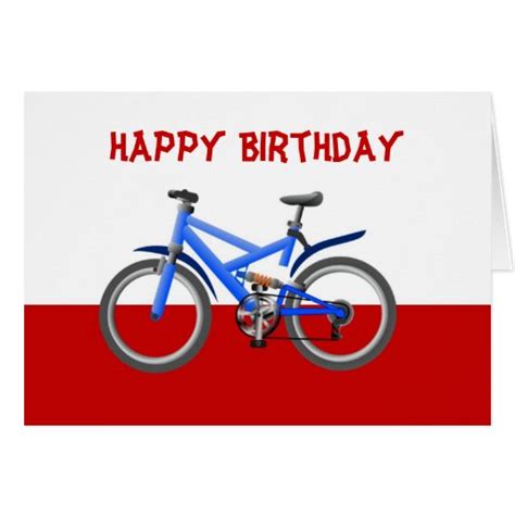 Happy Birthday With Bike Bicycle Pushbike Card Zazzle