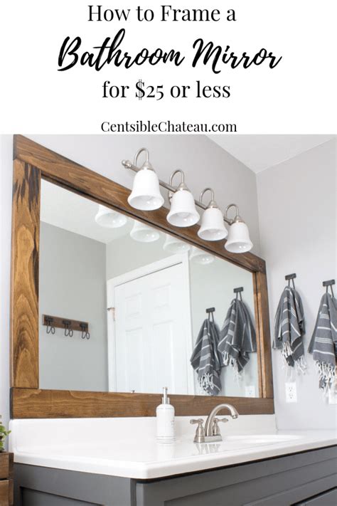 How To Frame A Builder Grade Bathroom Mirror For 25 Or Less Bathroom Mirrors Diy Diy Mirror
