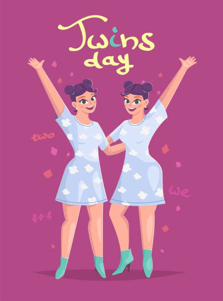 Identical Twins Illustrations Royalty Free Vector