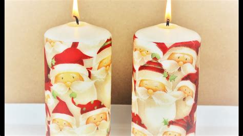 Christmas Candles Diy Decoupage Candles Decoupage Tutorial