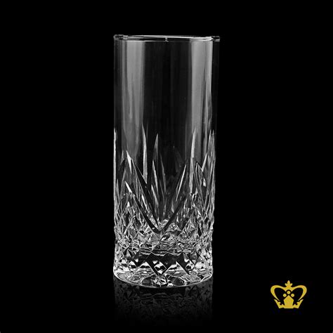 Buy True Classic Crystal Tall Highball Tumbler Glass With Hand Crafted Bold Elegant Diamond Cut