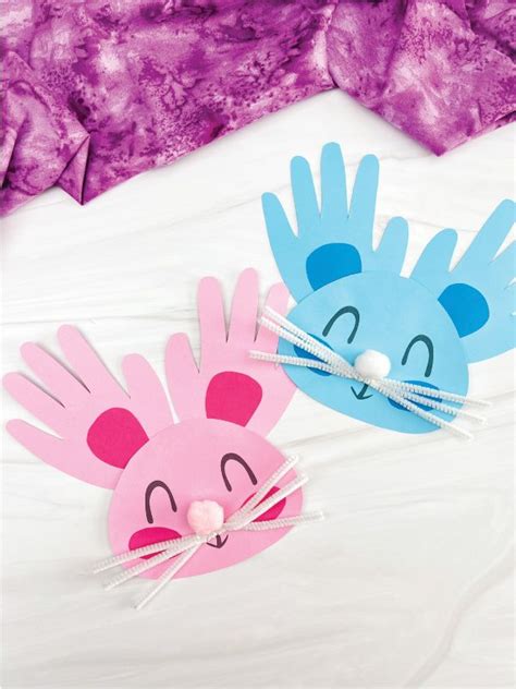 Handprint Bunny Craft For Kids Free Template In 2022 Bunny Crafts