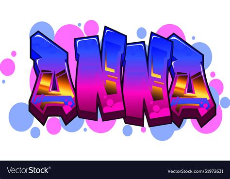 Anna Name Text Graffiti Word Design Royalty Free Vector
