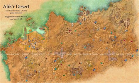 Alik R Desert Zone Map Sentinel Southern Part Of Daggerfall Covenant