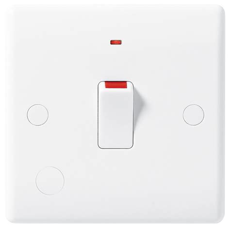 Bg 833 Nexus Moulded White 20 Amp Double Pole Switch With Led And Flex