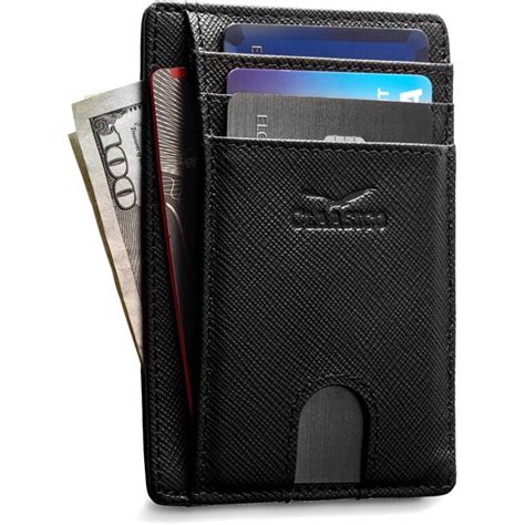 claasico front pocket slim minimalist leather wallet rfid blocking genuine leather credit card