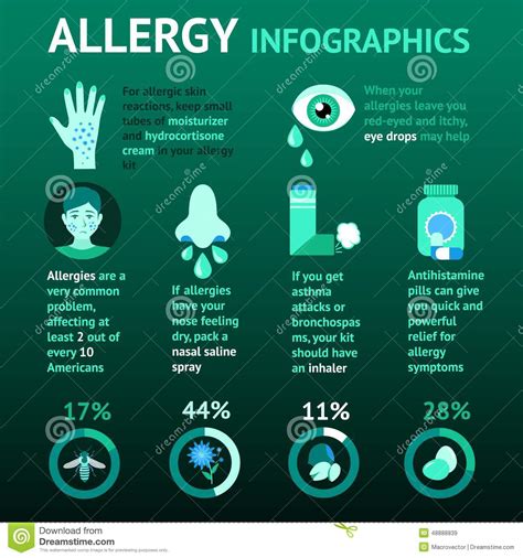 Allergy Infographics Set Stock Vector Illustration Of Business 48888839