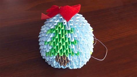 3d Origami Christmas Bauble Tutorial Youtube