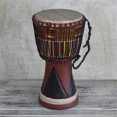 African Wood Djembe Drum From The Past Novica