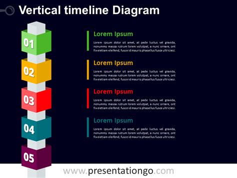 Vertical Timeline Powerpoint With Cubes Presentationgo