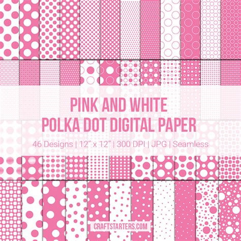 Free Pink And White Polka Dot Digital Paper
