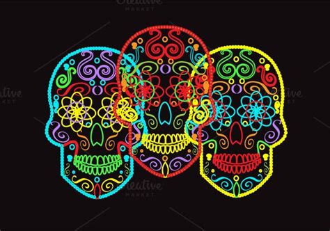 Skulls Vector Neon Color Skulls Drawing Skull Art Neon