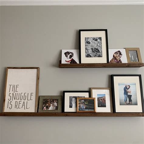 Free Shipping Rustic Wooden Picture Ledge Shelf Ledge Etsy Gallery