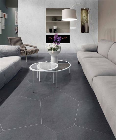 Living Room Modern Contemporary Tile Stone Greys Blacks In 2020