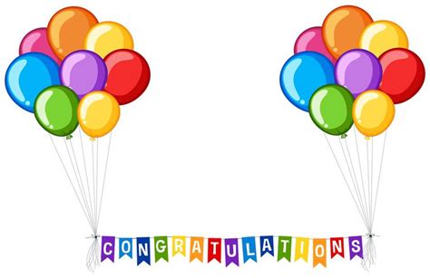 Background Design With Balloons And Word Congratulations 446083 Vector