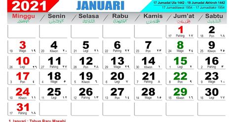 This blank january calendar printable is available in word or pdf format. Download Kalender Masehi 2021