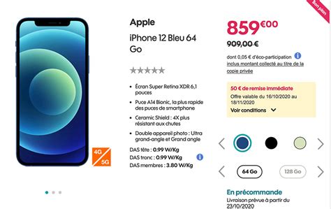 Promo Iphone 12 Et Iphone 12 Pro En Précommande 50€ De Réduction