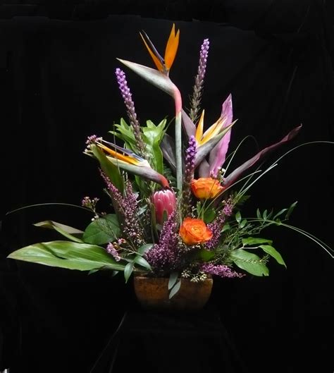 Great Presentation For Roses Birds Of Paradise Liatris Protea And