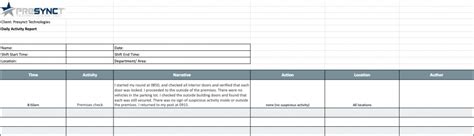 As mentioned in a forbes article, it can help contractors keep track of their progress in a construction project. The Security Guard Daily Activity Template | Your Forms ...