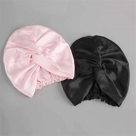 China Custom Logo Soft Bonnet Silk Sleeping Cap Double Sided Bonnet