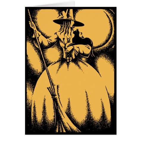 Vintage Halloween Witch Greeting Card Zazzle