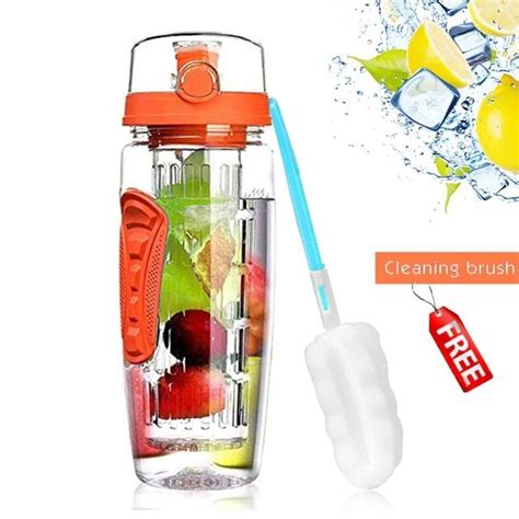 Fruit Infuser Plastic Water Bottle 1000ml Bpa Free Waterbottles Gym B