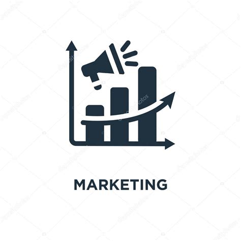 Marketing Icon Black Filled Vector Illustration Marketing Symbol White