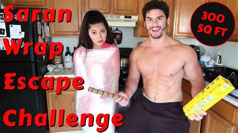 saran wrap challenge couple s edition youtube