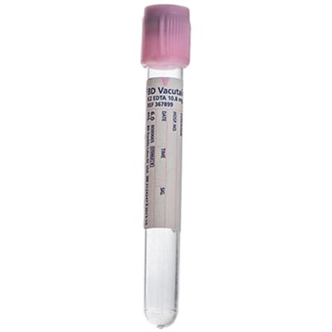 Bd Vacutainer Edta Tube Plastic Pink Ml Medical Supplies Equipment