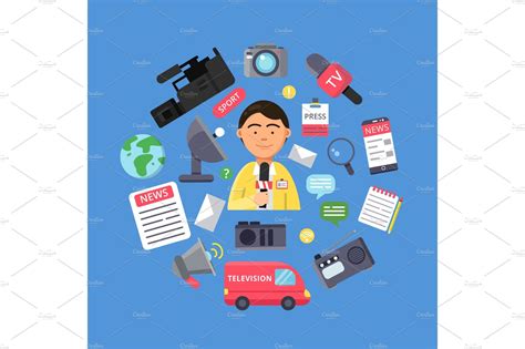 Media Concept With Picture Of Vector Graphics Creative Market