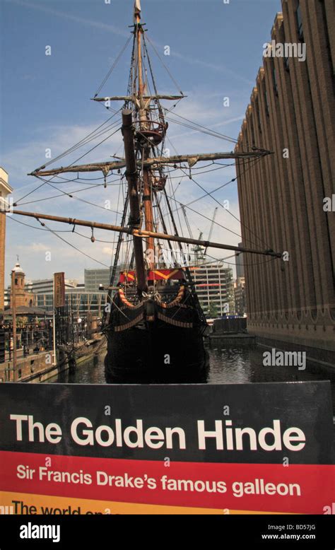 The Golden Hinde Replica Ship Close To London Bridge London Uk Stock